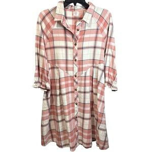 Wonder Nation Dress Pink and White Plaid Flannel